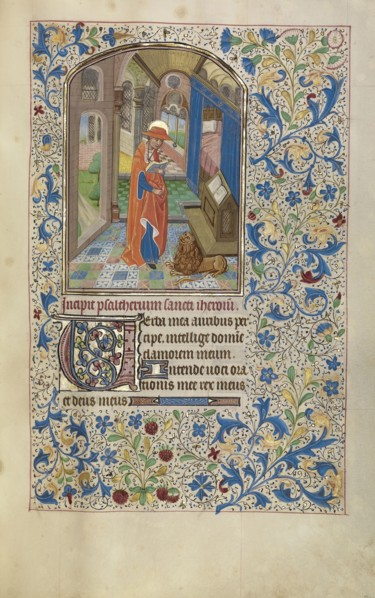 Saint Jerome; Workshop of Willem Vrelant, Flemish, died 1481, active 1454 - 1481, Bruges, Belgium; early 1460s; Tempera colors