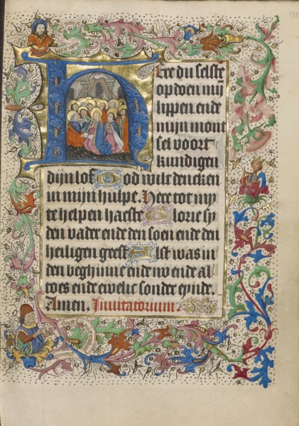 Initial H: Pentecost; Master of Evert Zoudenbalch, Dutch, active 3rd quarter of 15th century, Utrecht, Netherlands; about 1460