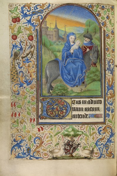 The Flight into Egypt; Master of Jacques of Luxembourg, French, active about 1460 - 1470, Northern France, France; about 1466