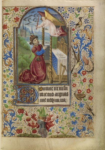 David in Prayer; Master of Jacques of Luxembourg, French, active about 1460 - 1470, Northern France, France; about 1466 - 1470