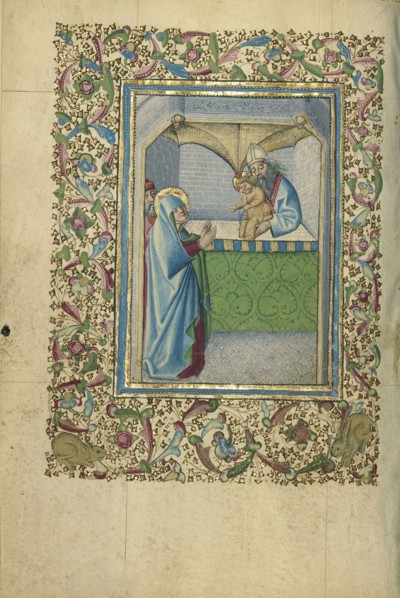 The Presentation in the Temple; Naples, Campania, Italy; about 1460; Tempera colors, gold, and ink on parchment