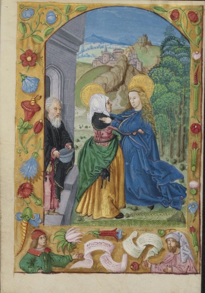 The Visitation; Strasbourg, France; early 16th century; Tempera colors on parchment; Leaf: 13.5 x 10.5 cm, 5 5,16 x 4 1,8 in