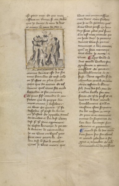 Preparations before the Battle of Hastings; Paris, France; about 1400 - 1415; Leaf: 29.1 x 19.1 cm, 11 7,16 x 7 1,2 in
