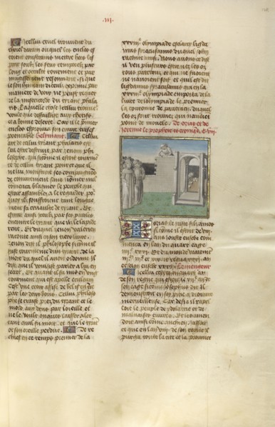 King Ozias Ordering the Rebuilding of the Walls of Jerusalem; Ghent, Belgium; about 1475; Tempera colors, gold leaf, and gold