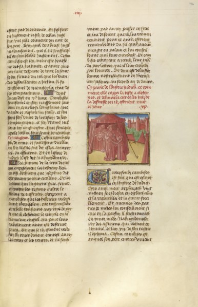Judith with the Head of Holofernes; Ghent, Belgium; about 1475; Tempera colors, gold leaf, and gold paint on parchment; Leaf