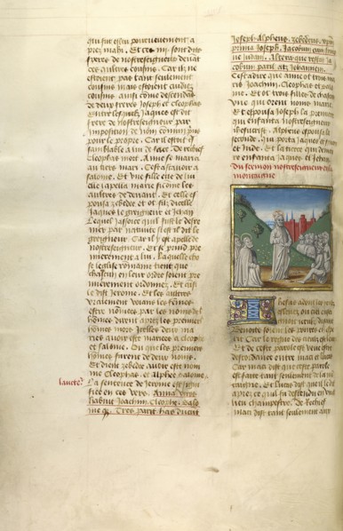 The Sermon on the Mount; Ghent, Belgium; about 1475; Tempera colors, gold leaf, and gold paint on parchment; Leaf