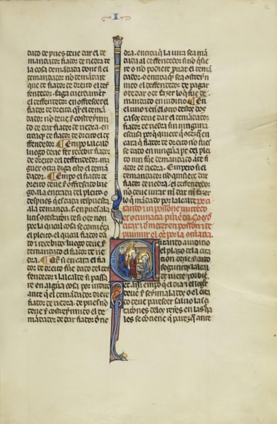 Initial C: A Judge and an Attorney Sending a Messenger to a Man Working at an Anvil; Unknown, Michael Lupi de Çandiu, Spanish