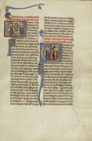 Initial E: Two Soldiers Fighting and a Judge; Initial C: A King Pulling a Man Through a Portal; Unknown, Michael Lupi de Çandiu