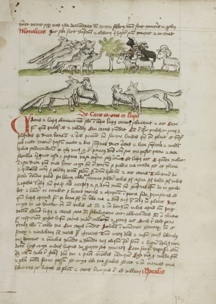 A Herd of Wolves Attacking a Flock of Rams; Trier, probably, Germany; third quarter of 15th century; Pen and black ink