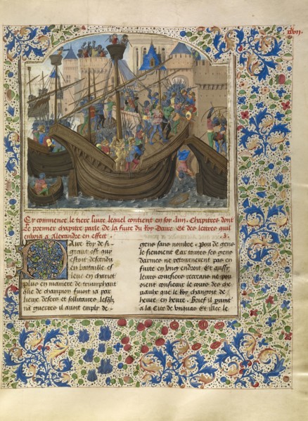 Alexander Attacks the City of Tyre; Master of the Jardin de vertueuse consolation and assistant, Flemish