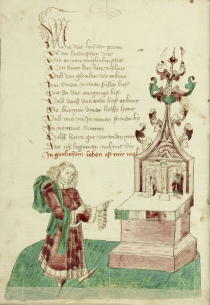 John Damascene with a Rosary before an Altar; Follower of Hans Schilling, German, active 1459 - 1467, from the Workshop