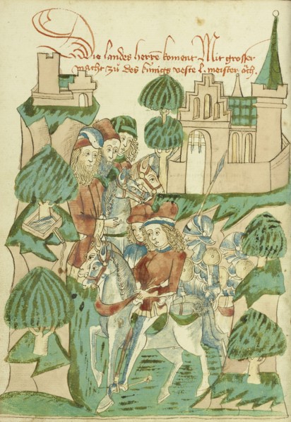 King Avenir with Nobles and Masters; Follower of Hans Schilling, German, active 1459 - 1467, from the Workshop of Diebold