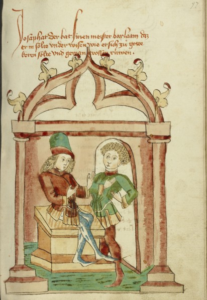 Josaphat and Barlaam in Conversation; Follower of Hans Schilling, German, active 1459 - 1467, from the Workshop of Diebold