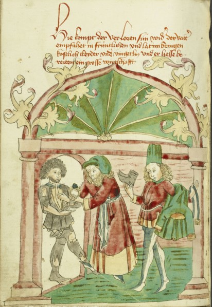 The Return of the Prodigal Son; Follower of Hans Schilling, German, active 1459 - 1467, from the Workshop of Diebold Lauber