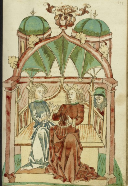 Barlaam Instructing Josaphat in the Christian Doctrine; Follower of Hans Schilling, German, active 1459 - 1467)