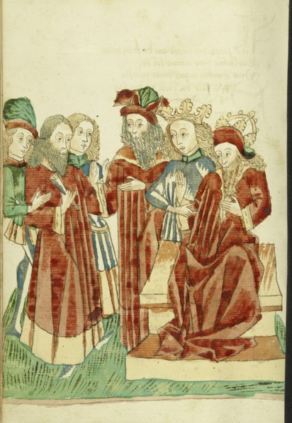 The Scholars before King Avenir and Josaphat; Follower of Hans Schilling, German, active 1459 - 1467)