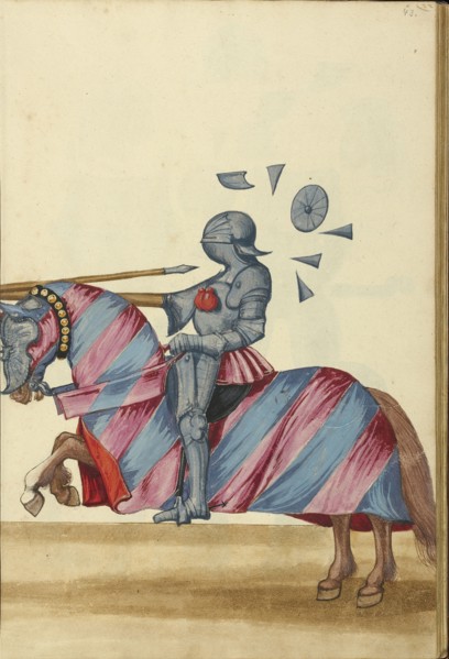 A Tournament Contest; Augsburg, probably, Germany; about 1560 - 1570; Tempera colors and gold and silver paint on paper