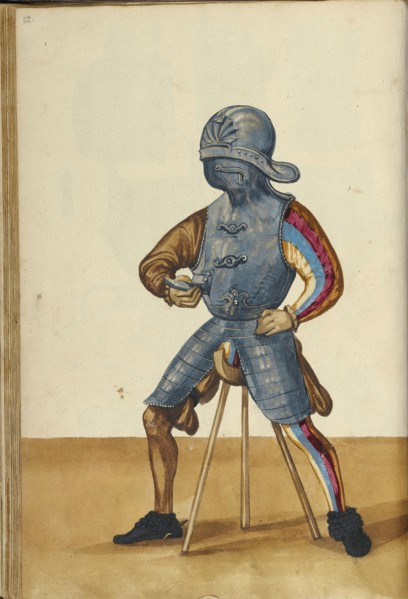 A Man in Armor; Augsburg, probably, Germany; about 1560 - 1570; Tempera colors and gold and silver paint on paper