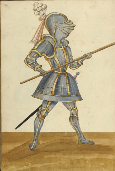 A Man in Armor; Augsburg, probably, Germany; about 1560 - 1570; Tempera colors and gold and silver paint on paper