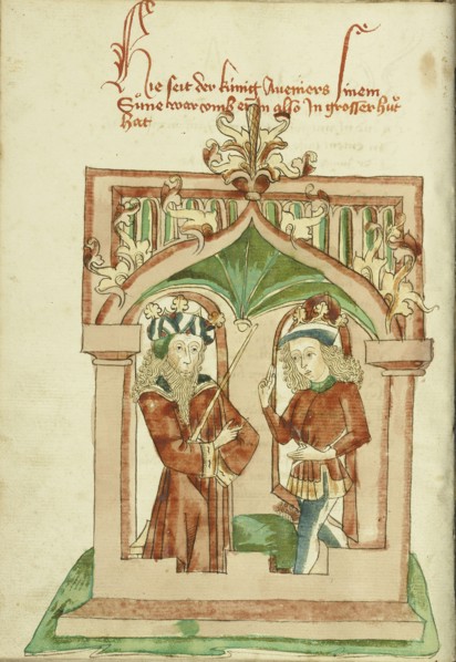 King Avenir Converses with Josaphat; Follower of Hans Schilling, German, active 1459 - 1467, from the Workshop of Diebold