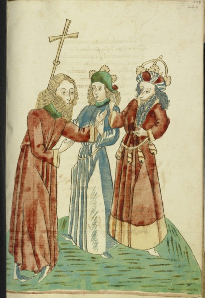 King Avenir and Josaphat Converse with Nachor; Follower of Hans Schilling, German, active 1459 - 1467)