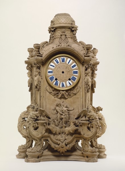 Model for a Mantel Clock; Paris, France; about 1700; Terracotta; enameled metal; 78.7 x 52.1 x 24.1 cm, 31 x 20 1,2 x 9 1,2 in
