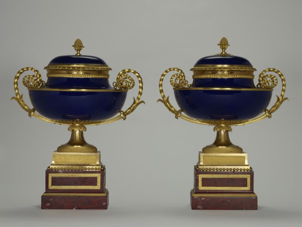 Pair of Lidded Bowls; Mounts attributed to Pierre-Philippe Thomire, French, 1751 - 1843, master 1772), Sèvres Manufactory