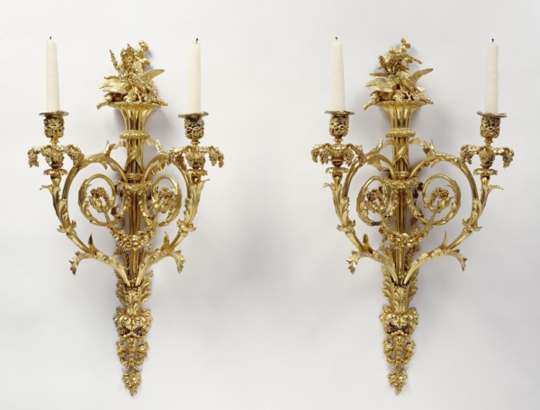 Pair of Wall Lights; Attributed to Pierre-François Feuchère, French, 1737 - 1823, master 1763), or Jean-Pierre Feuchère French