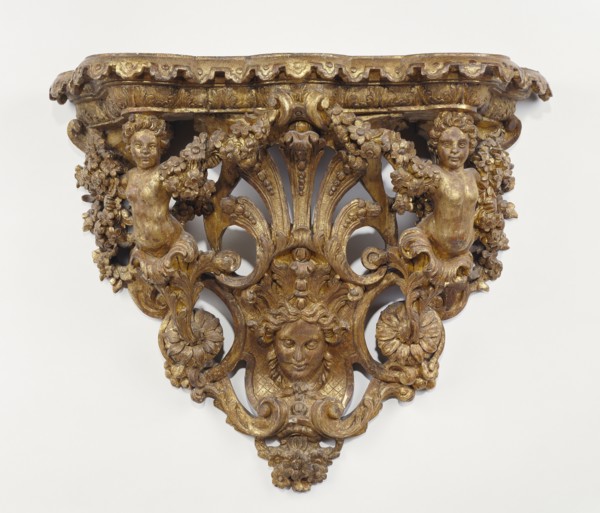 Wall Bracket; France; about 1715 - 1720; Gilded oak; 45.7 x 85.1 x 21.6 cm, 18 x 33 1,2 x 8 1,2 in