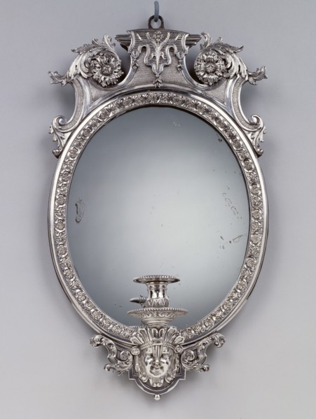 Pair of Wall Lights; Attributed to Burchardt Precht, German, 1651 - 1738, about 1700; Sand-cast bronze with silver plating