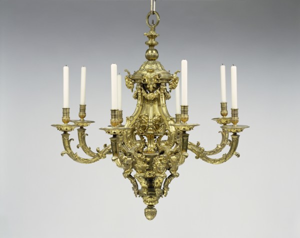Chandelier; Paris, France; about 1715; Gilt bronze; 114.9 x 107.3 cm, 68.4932 kg, 45 1,4 x 42 1,4 in., 151 lb