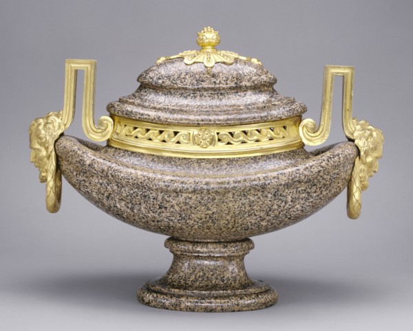 Granite Vase; Paris, France; about 1770; Granite with gilt bronze mounts; 37.1 x 48.3 x 21.6 cm, 14 5,8 x 19 x 8 1,2 in