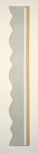 Upper inner proper left valence; Bruce Hutchison; 1993; Silk satin; with linen linings; 27.9 x 186.7 cm, 11 x 73 1,2 in