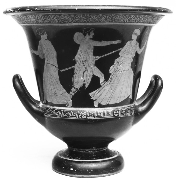 Attic Red-Figure Calyx Krater; Near Nekyia Painter; Greece, Attica, about 440 B.C; Terracotta; 30.2 × 31.2 cm