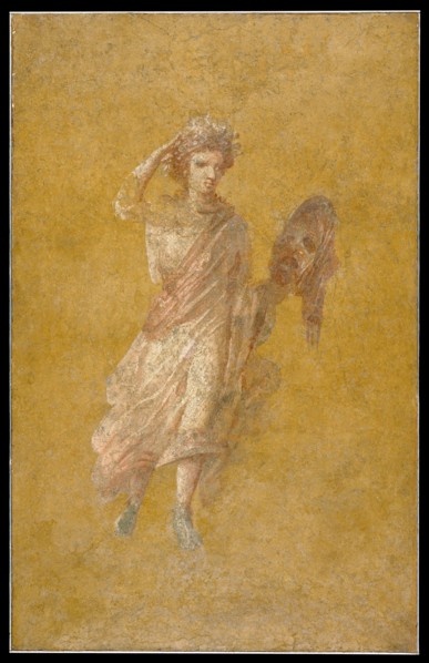Wall Fragment of a Muse; Italy; 1 - 75; Fresco; 63.2 × 40 × 4.3 cm, 24 7,8 × 15 3,4 × 1 11,16 in
