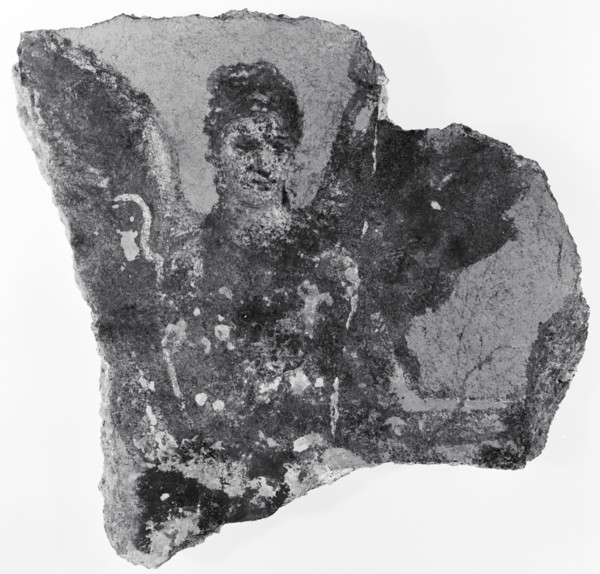 Fragment of a Fresco with Nike; Campania, South Italy, Europe; 1st century; Fresco; 20.5 x 21.3 cm, 8 1,16 x 8 3,8 in