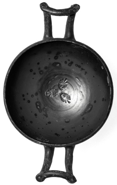 Campanian Black Kylix, Stemless, Campania, South Italy, Europe; 323 - 31 B.C; Terracotta; 7 x 17.8 x 11.1 cm