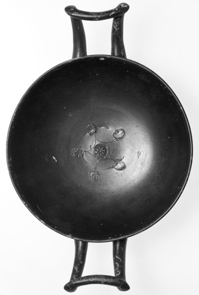 Campanian Black Kylix, Stemless, Campania, South Italy, Europe; 323 - 31 B.C; Terracotta; 5.7 x 19.6 x 12.7 cm