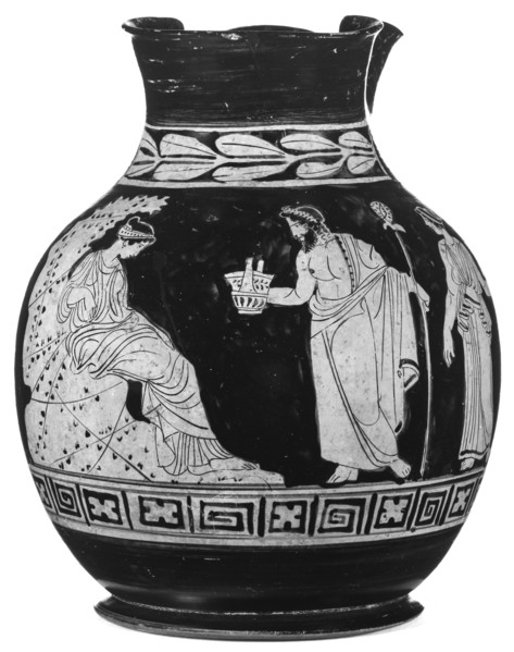 Lucanian Red-Figure Chous, Shape 3, Intermediate Group, Reggio Group; Lucania, South Italy, Europe; early 4th century B.C