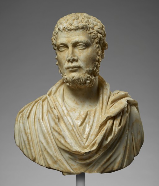 Portrait Bust of a Bearded Man; about 215; Marble; 61 × 53 × 28 cm, 24 × 20 7,8 × 11 in