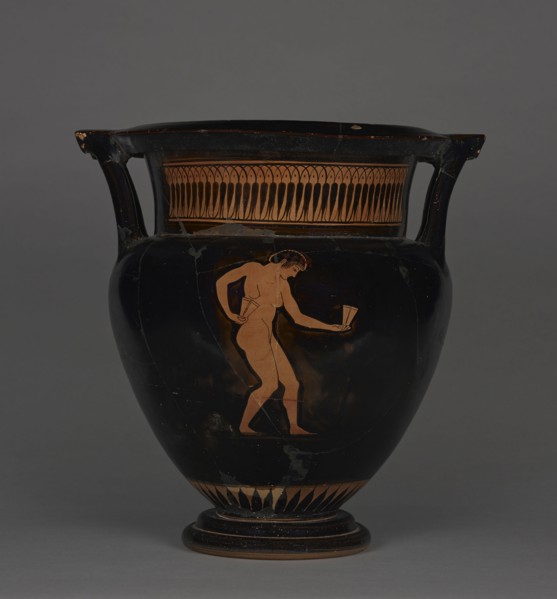 Mixing Vessel with a Dancing Girl; Myson, Greek, Attic, active 500 - 475 B.C., Athens, Greece; about 490 B.C; Terracotta