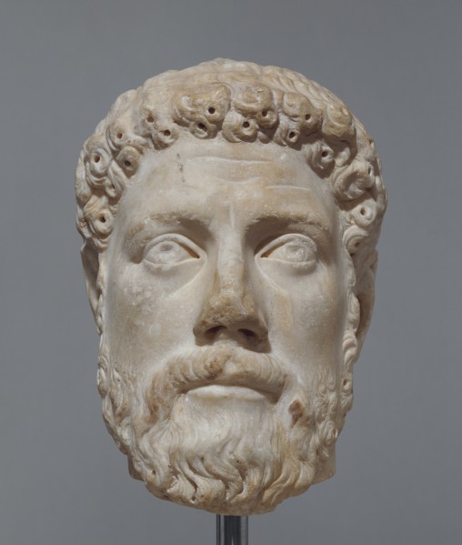 Portrait of a Man, perhaps Periander; Roman Empire; 1st - 2nd century; Marble; 24 × 17 × 23.5 cm, 9 7,16 × 6 11,16 × 9 1,4 in