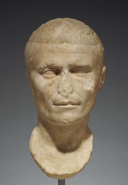 Portrait of Julius Caesar; Roman Empire; 1st century B.C. - 1st century A.D; Marble; 36.5 × 30 × 22.5 cm