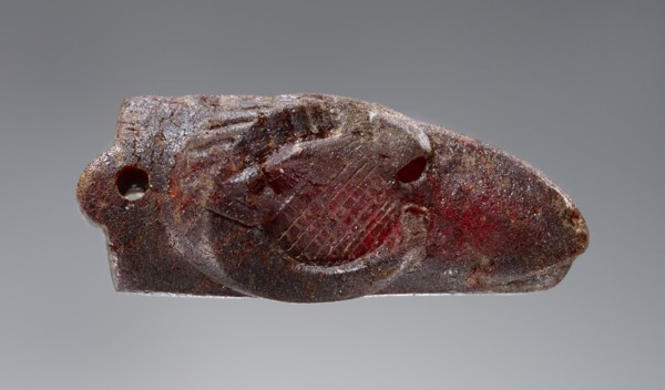 Pendant: Ram's Head; Italy; 500 - 400 B.C; Amber; 16 × 13 × 32 mm, 5,8 × 1,2 × 1 1,4 in