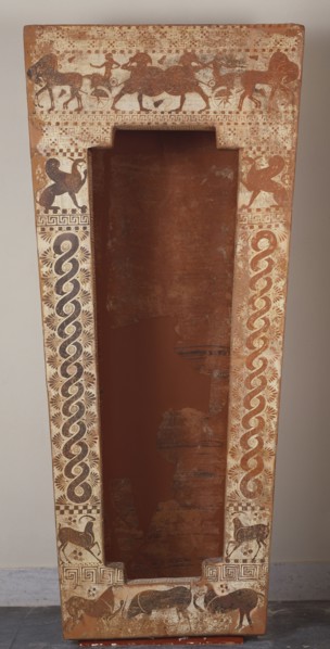 Sarcophagus; Attributed to the Albertinum Group; Clazomenae, Ionia; 480 - 470 B.C; Terracotta; 221.5 × 101 × 60 cm