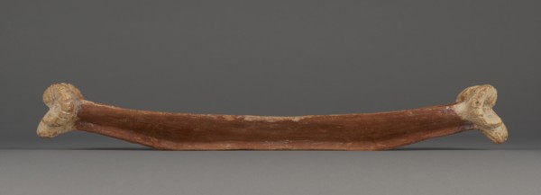 Vase in the Shape of a Boat with Rams' Heads; Etruria; 5th century B.C; Terracotta; 6.4 × 11.8 × 44.5 cm