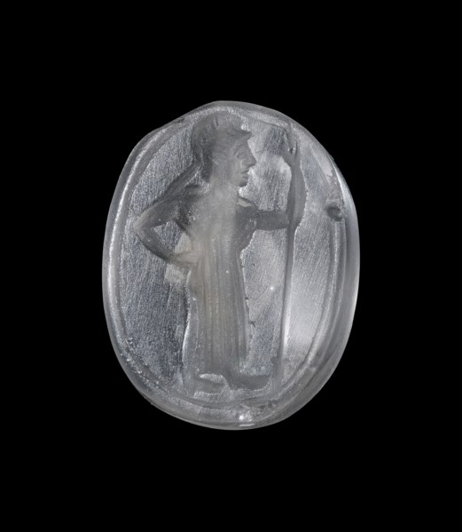 Engraved Scaraboid; Greece; about 500 B.C; Rock crystal; 0.7 × 1.3 × 1 cm, 1,4 × 1,2 × 3,8 in