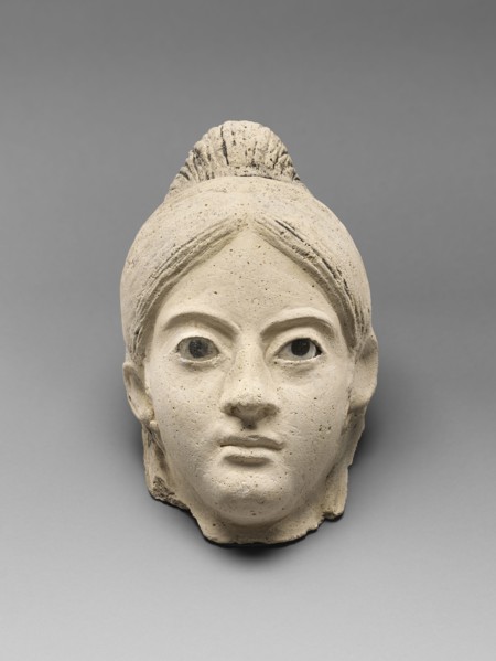 Mummy Mask; Egypt; 3rd - 4th century; Stucco with inlaid eyes; 24.5 × 15 cm, 9 5,8 × 5 7,8 in