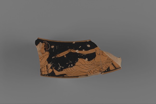 Attic Red-Figure Dinos Rim Fragment; Attributed to Kleophrades Painter, Greek, Attic, active 505 - 475 B.C., Athens, Greece
