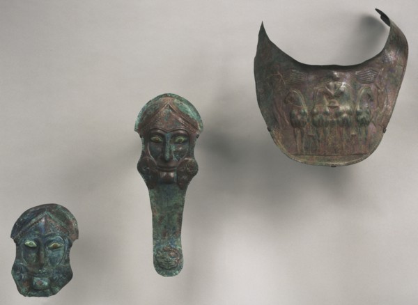Horse Armor; South Italy; about 480 B.C; Bronze, amber, ivory